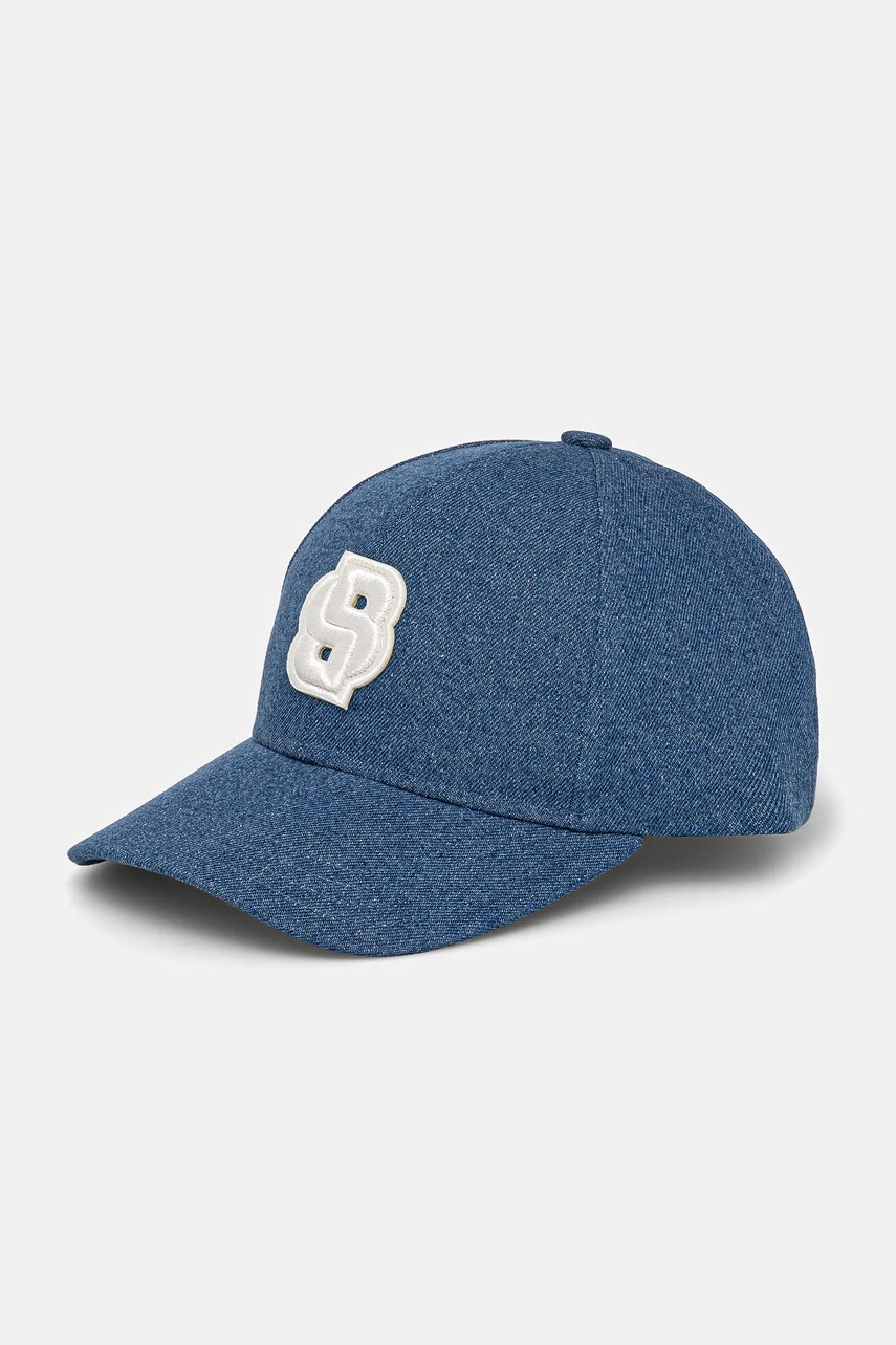 BOSS sapca de baseball din bumbac culoarea albastru marin, neted, 50539517