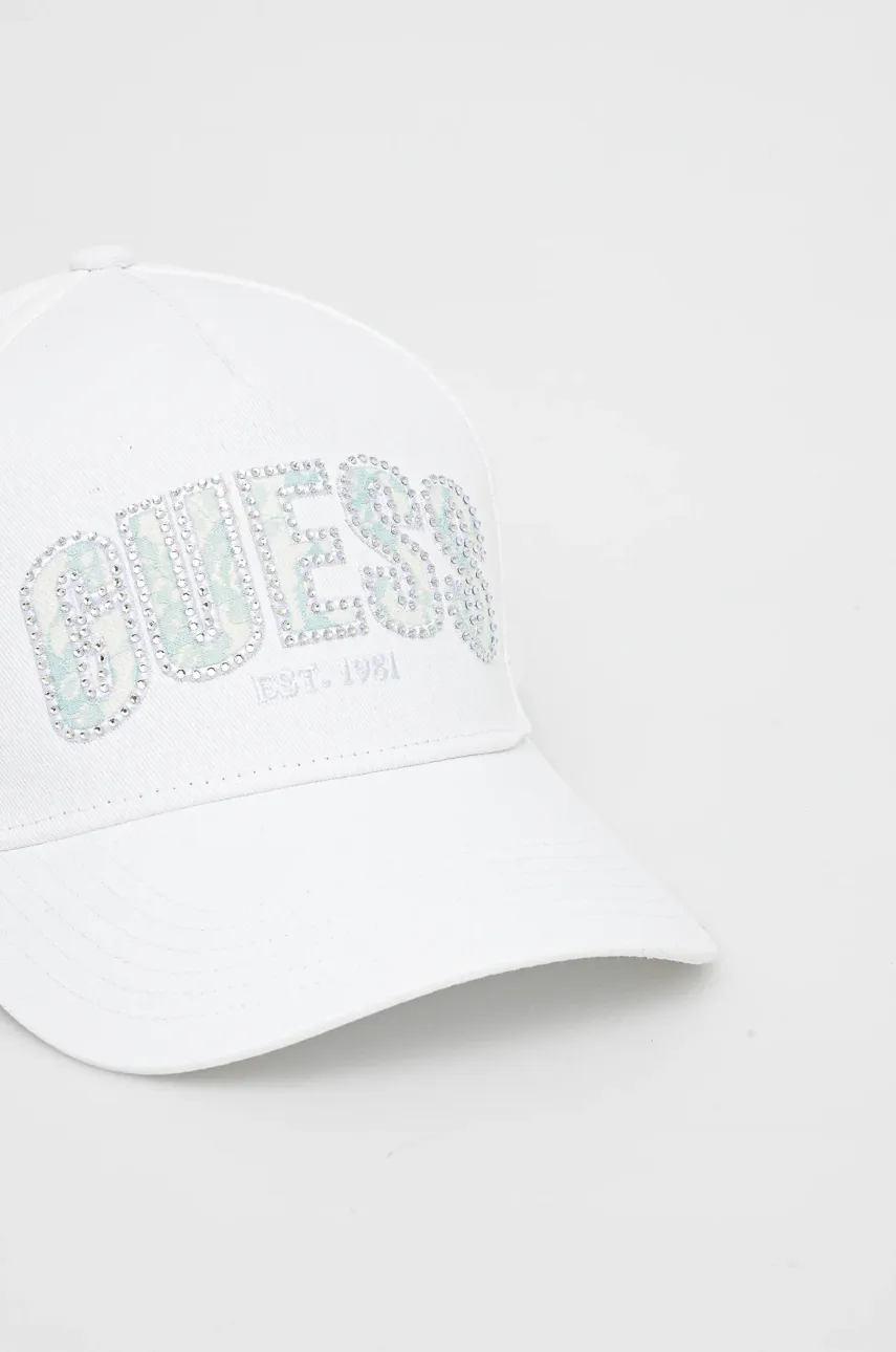 Кепка Guess INES женская цвет белый однотонная W5GZ15 WEGD0 Кепка Guess INES женская цвет белый однотонная W5GZ15 WEGD0