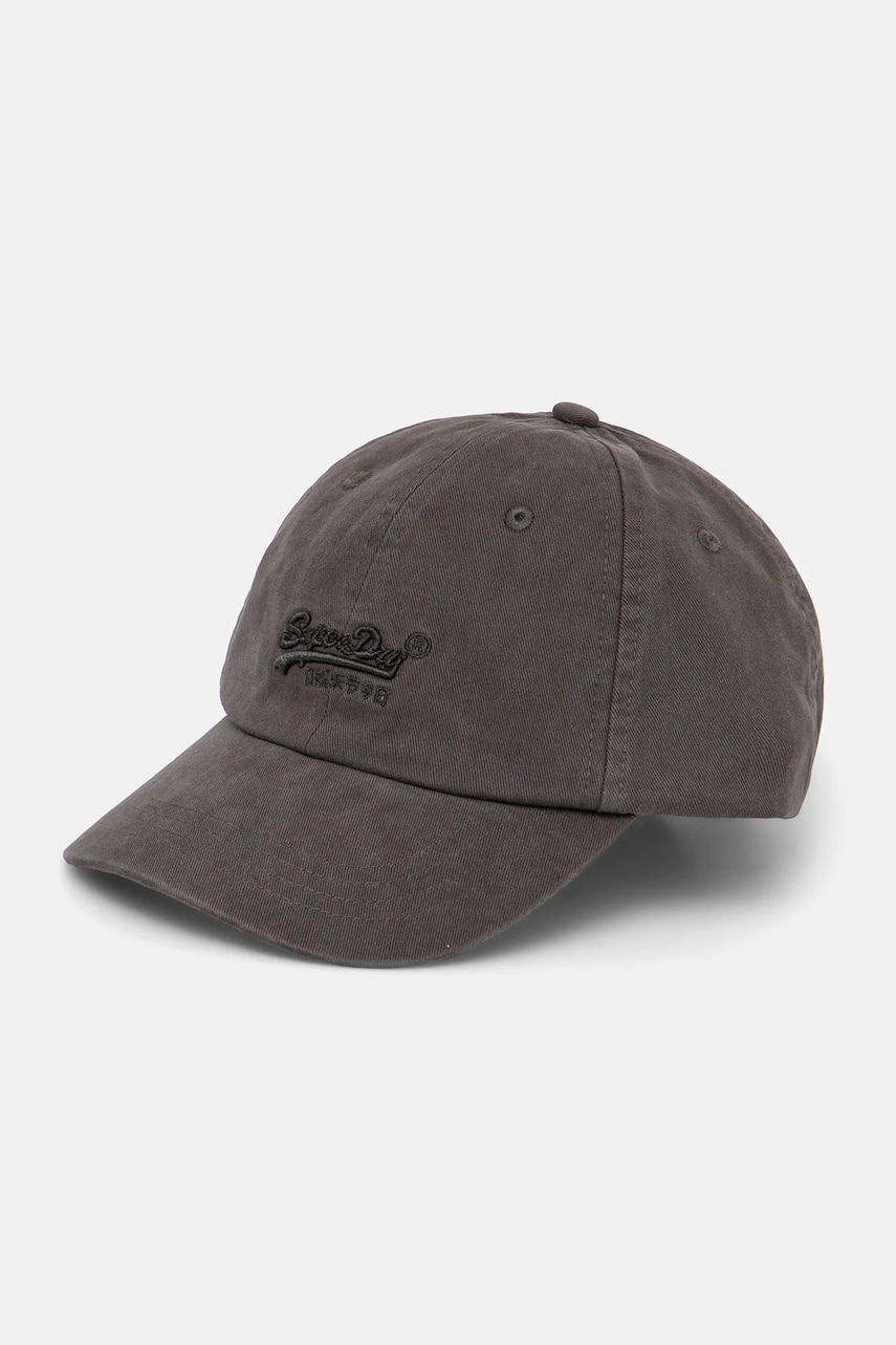Superdry șapcă de baseball din bumbac culoarea gri, cu imprimeu, W9010193A-06A Superdry șapcă de baseball din bumbac culoarea gri, cu imprimeu, W9010193A-06A
