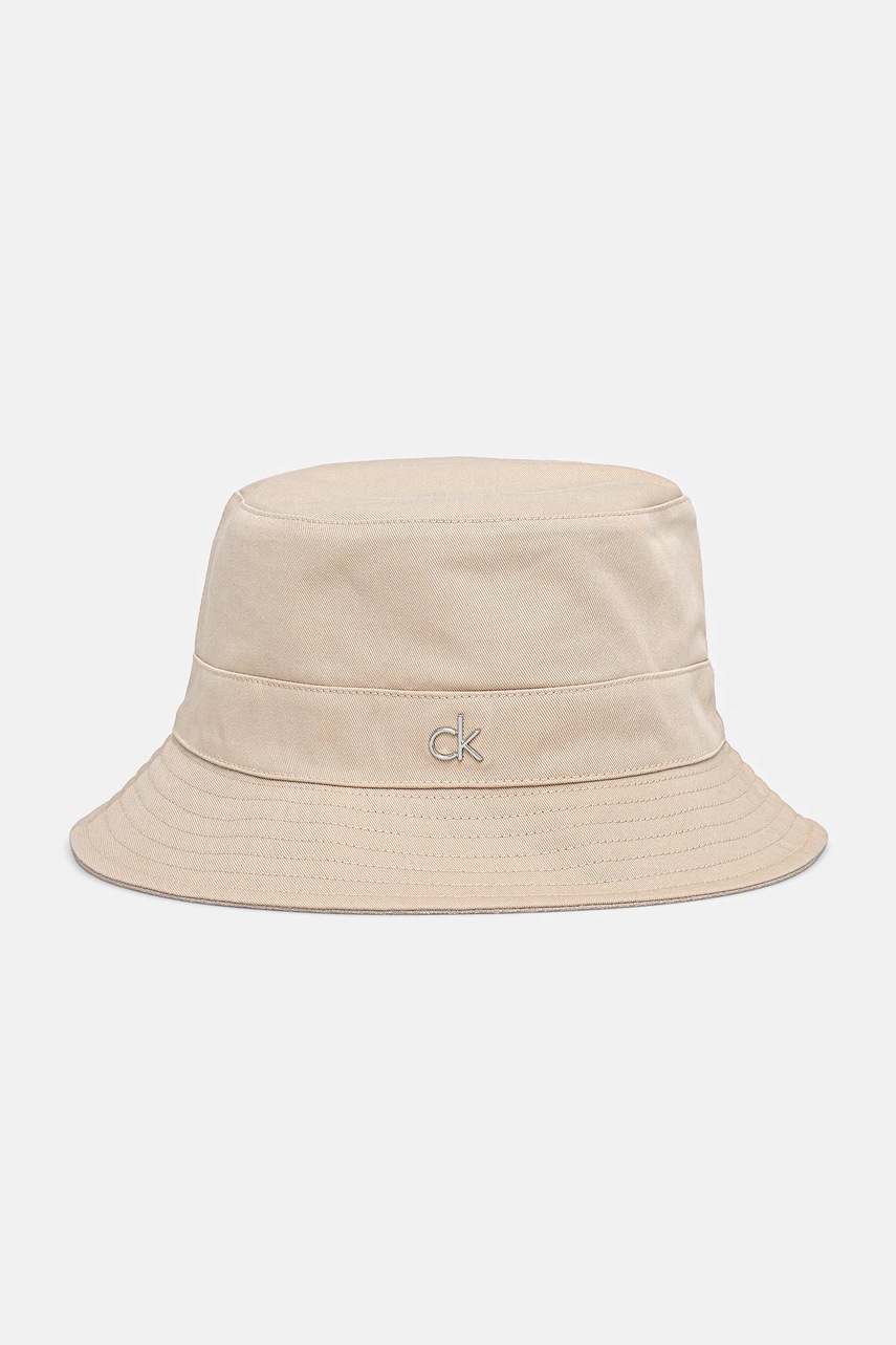 

Капела с две лица Calvin Klein в бежово от памук K60K612913, Бежов
