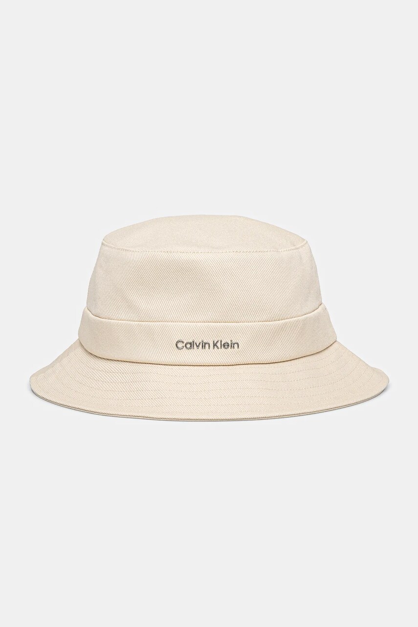 Levně Bavlněný klobouk Calvin Klein béžová barva, K60K613161