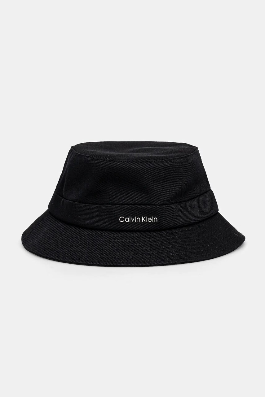 Levně Bavlněný klobouk Calvin Klein černá barva, K60K613161