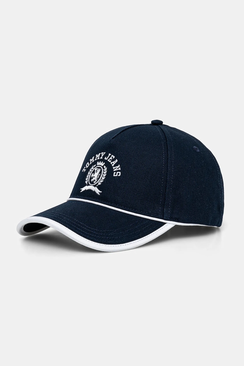 Tommy Jeans șapcă de baseball din bumbac culoarea albastru marin, cu imprimeu, AW0AW17315 Tommy Jeans șapcă de baseball din bumbac culoarea albastru marin, cu imprimeu, AW0AW17315