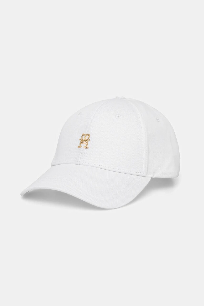 Levně Bavlněná baseballová čepice Tommy Hilfiger bílá barva, s aplikací, AW0AW17128