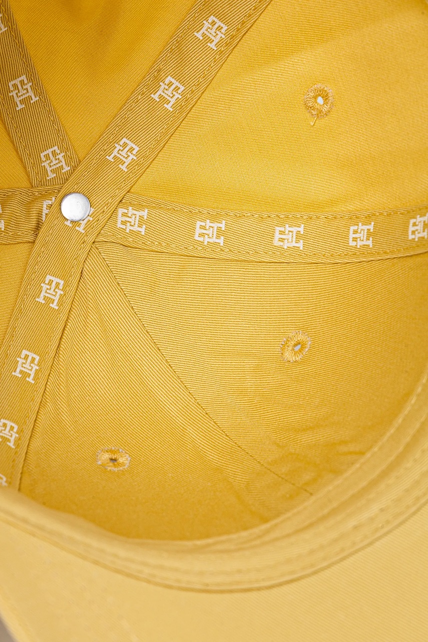 Βαμβακερό καπέλο του μπέιζμπολ Tommy Hilfiger χρώμα: κίτρινο, AW0AW17128 φωτογραφία