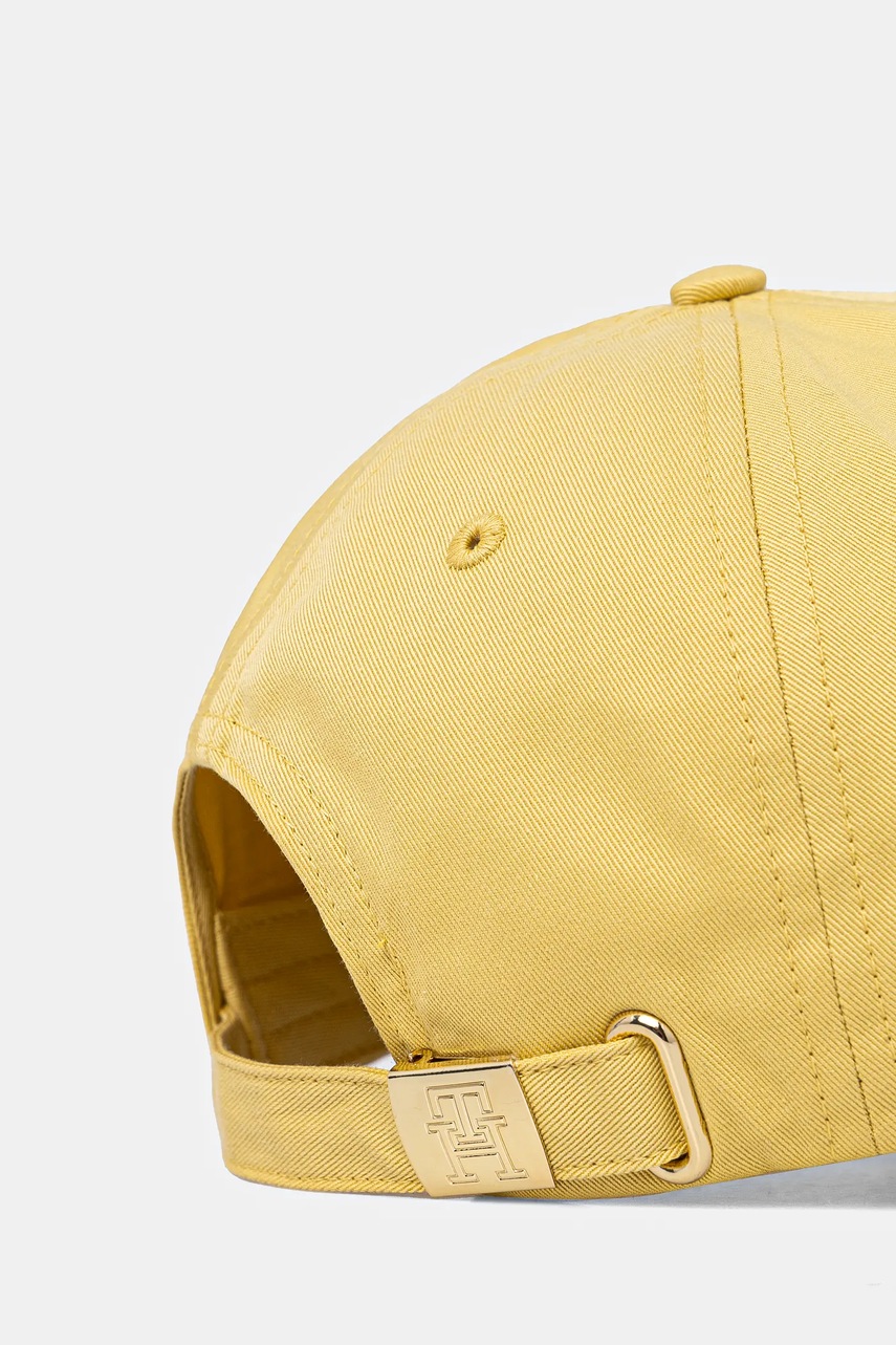 Βαμβακερό καπέλο του μπέιζμπολ Tommy Hilfiger χρώμα: κίτρινο, AW0AW17128 φωτογραφία