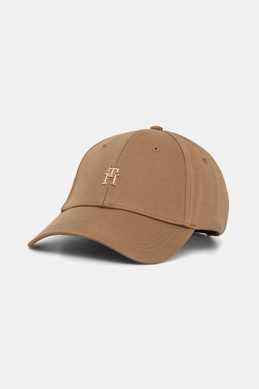 Levně Bavlněná baseballová čepice Tommy Hilfiger zelená barva, s aplikací, AW0AW17128