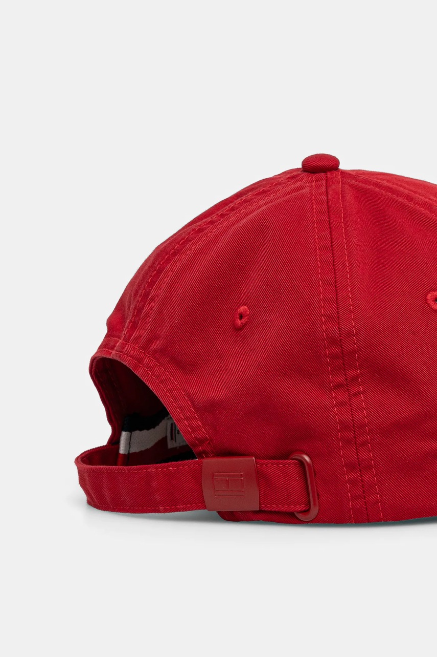 Βαμβακερό καπέλο του μπέιζμπολ Tommy Hilfiger χρώμα: κόκκινο, AW0AW17131 φωτογραφία