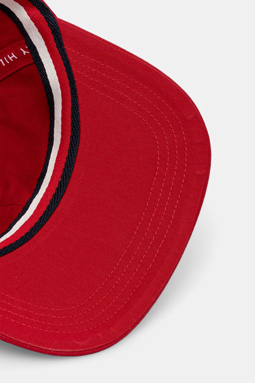 Βαμβακερό καπέλο του μπέιζμπολ Tommy Hilfiger χρώμα: κόκκινο, AW0AW17131 φωτογραφία