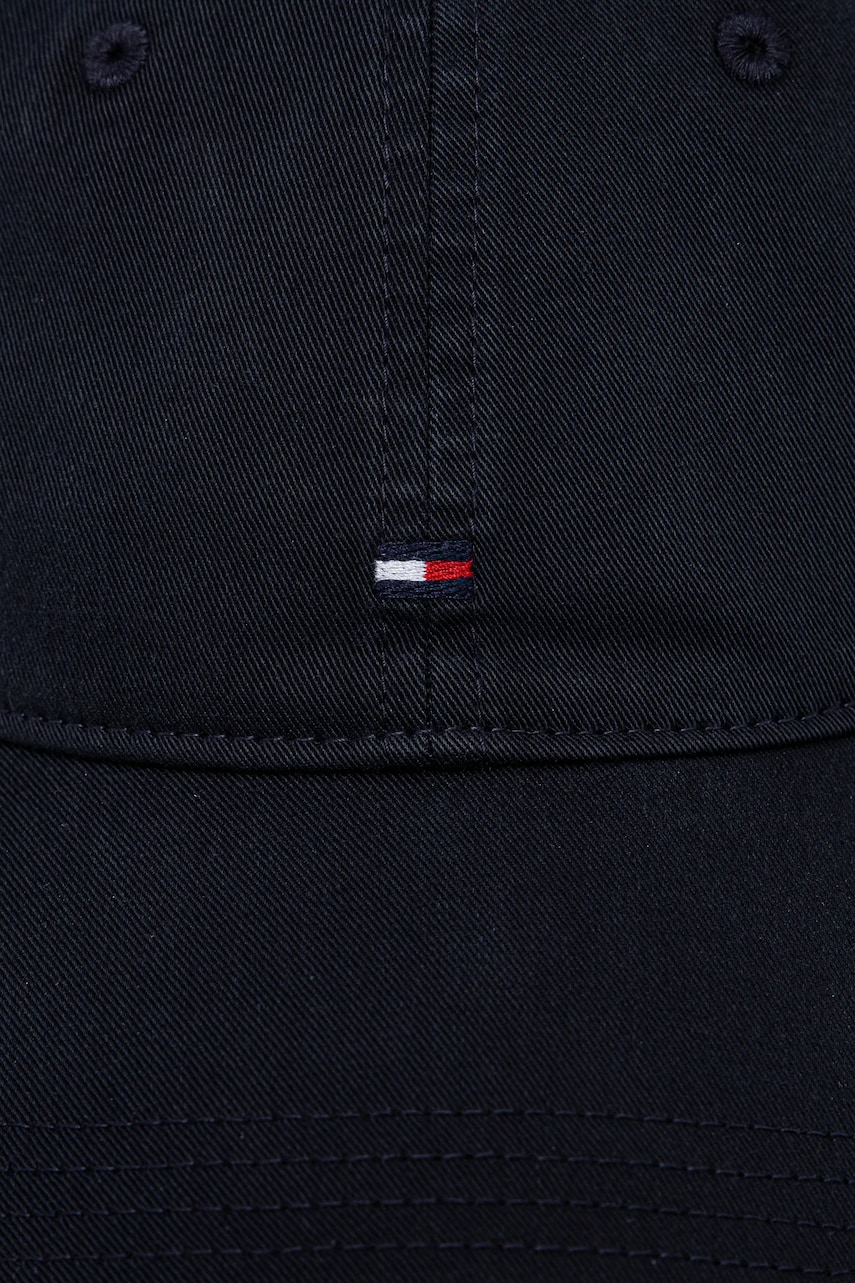 Хлопковая кепка Tommy Hilfiger цвет синий однотонная AW0AW17131 Хлопковая кепка Tommy Hilfiger цвет синий однотонная AW0AW17131