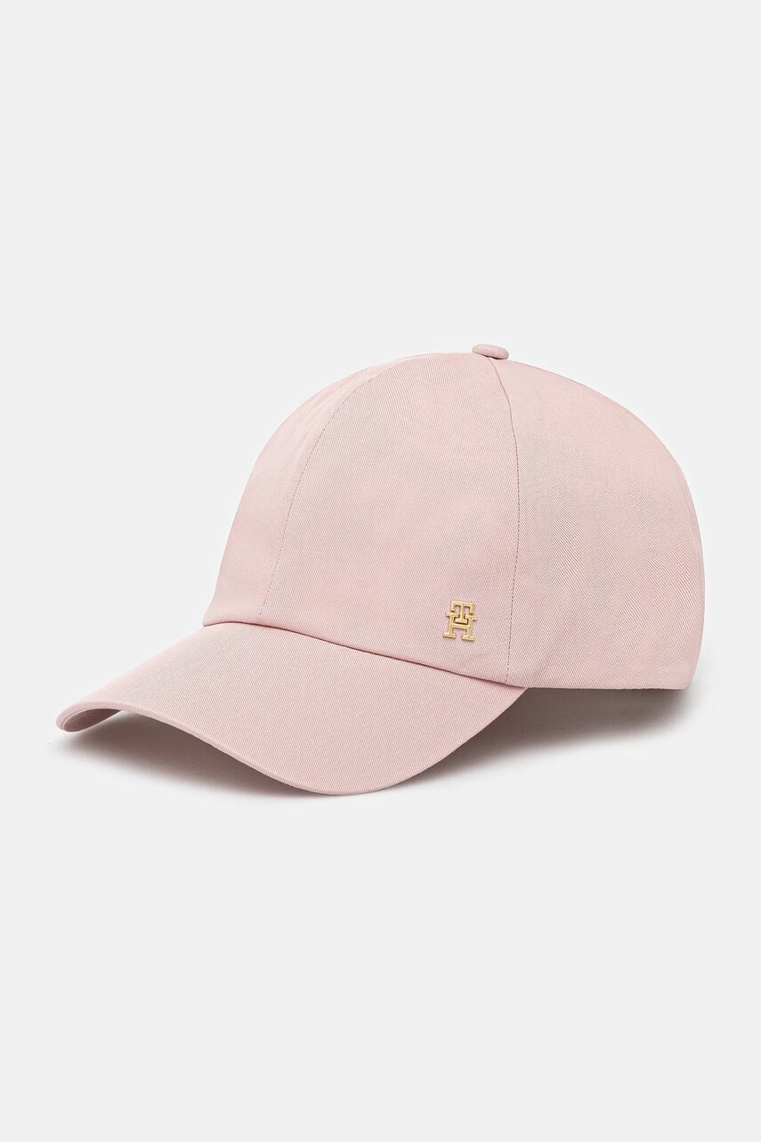 Levně Bavlněná baseballová čepice Tommy Hilfiger růžová barva, AW0AW17138