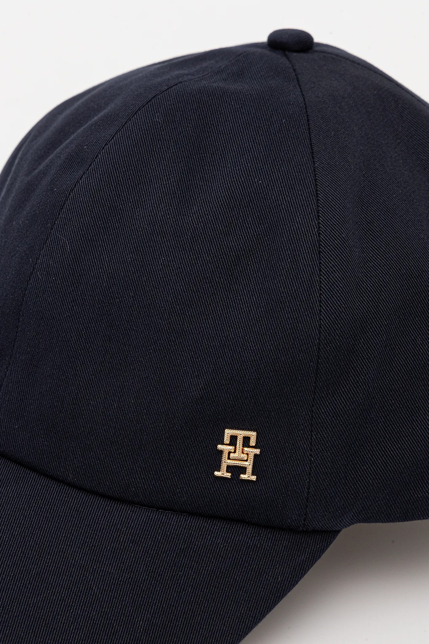 Хлопковая кепка Tommy Hilfiger цвет синий однотонная AW0AW17138