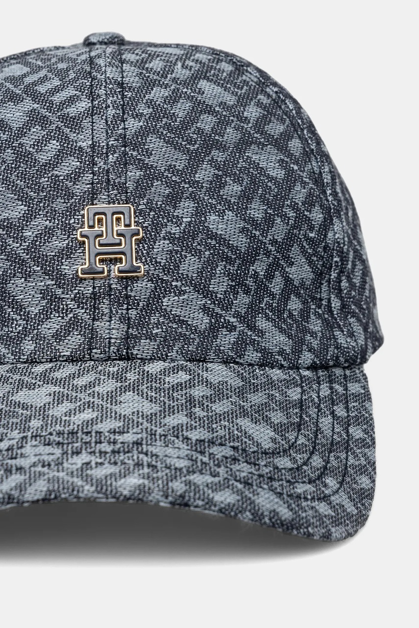 Льняная кепка Tommy Hilfiger цвет синий узор AW0AW17139