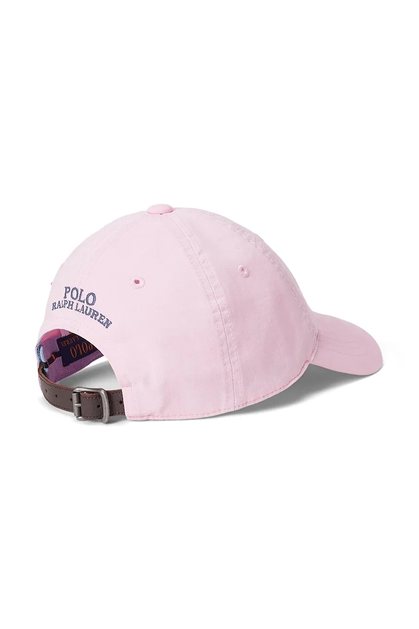 Хлопковая кепка Polo Ralph Lauren цвет розовый однотонная 211967361 Хлопковая кепка Polo Ralph Lauren цвет розовый однотонная 211967361