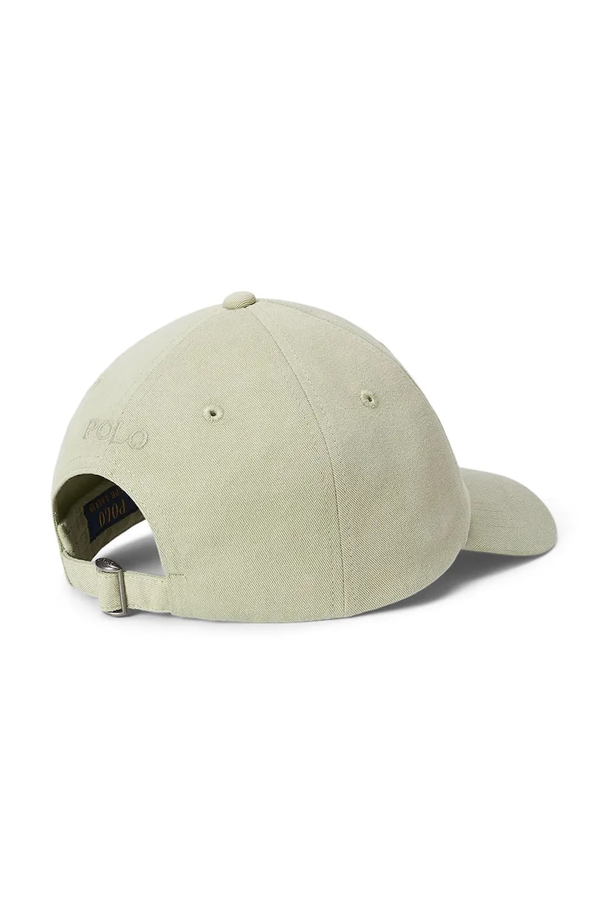Хлопковая кепка Polo Ralph Lauren цвет зелёный однотонная 211967365 Хлопковая кепка Polo Ralph Lauren цвет зелёный однотонная 211967365