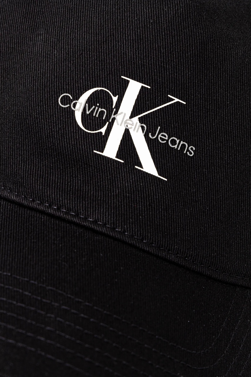 Хлопковая кепка Calvin Klein Jeans цвет чёрный однотонная LV04K5027G Хлопковая кепка Calvin Klein Jeans цвет чёрный однотонная LV04K5027G