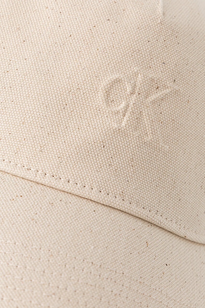Хлопковая кепка Calvin Klein Jeans цвет бежевый однотонная LV04K5049G Хлопковая кепка Calvin Klein Jeans цвет бежевый однотонная LV04K5049G