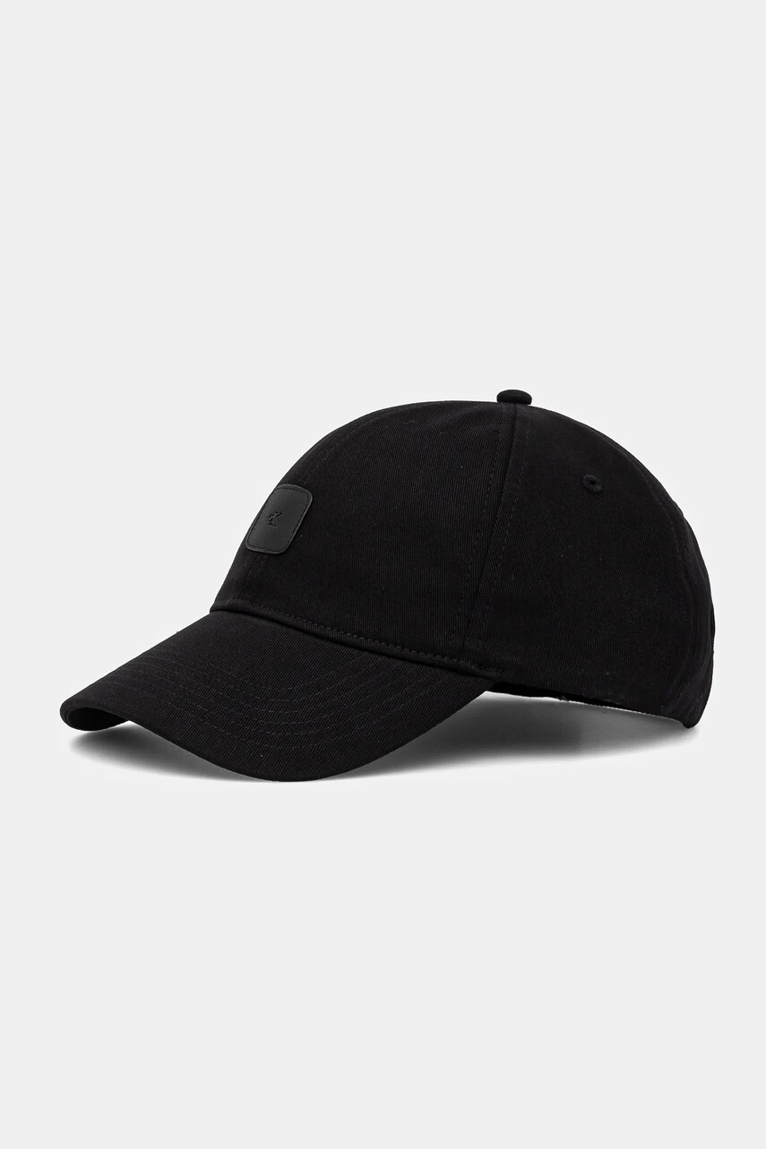 Levně Bavlněná baseballová čepice Calvin Klein Jeans černá barva, s aplikací, LV04K5052G