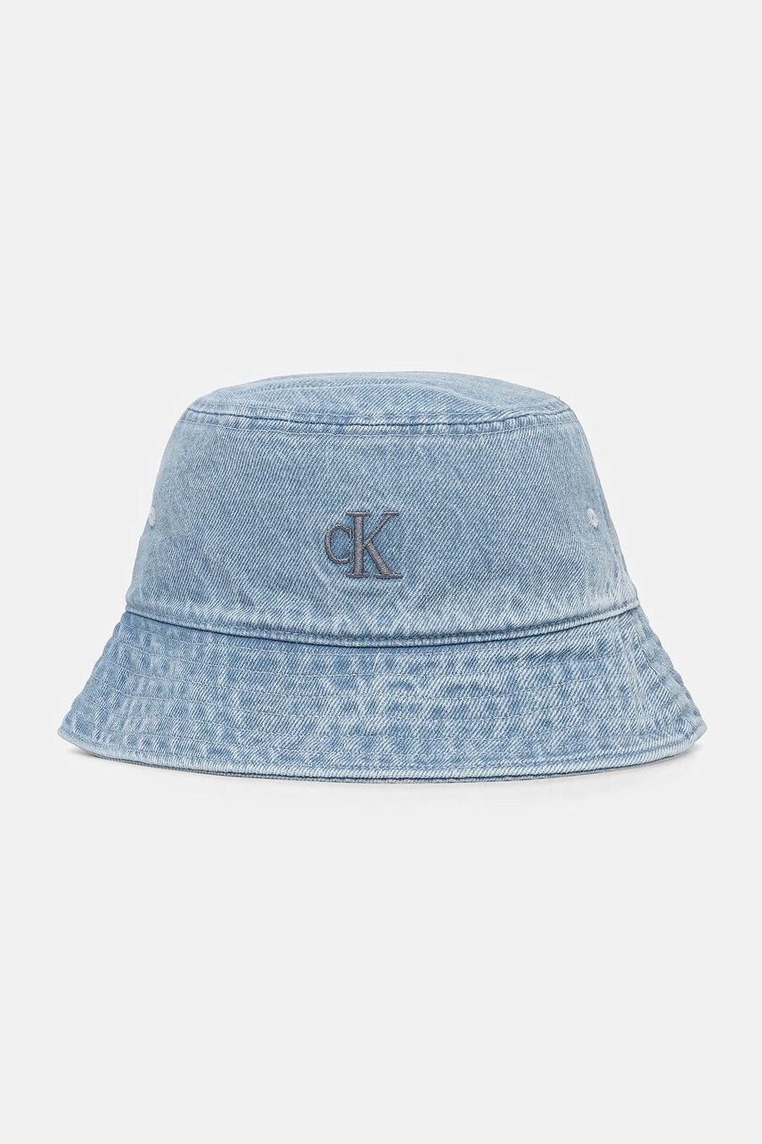 Levně Bavlněný klobouk Calvin Klein Jeans modrá barva, LV04K5021G