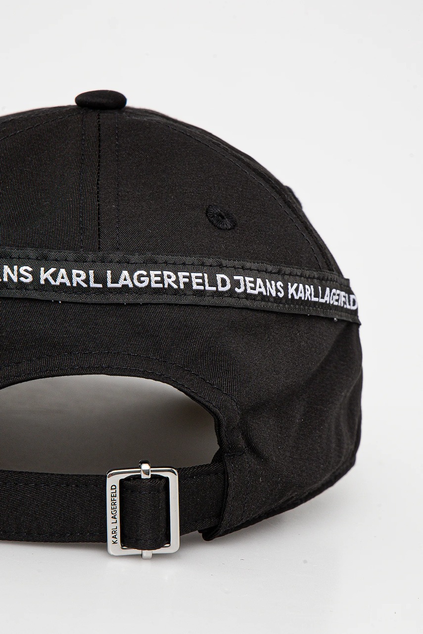 Karl Lagerfeld Jeans baseball sapka fekete, nyomott mintás, A2W33026 termék 2. képe