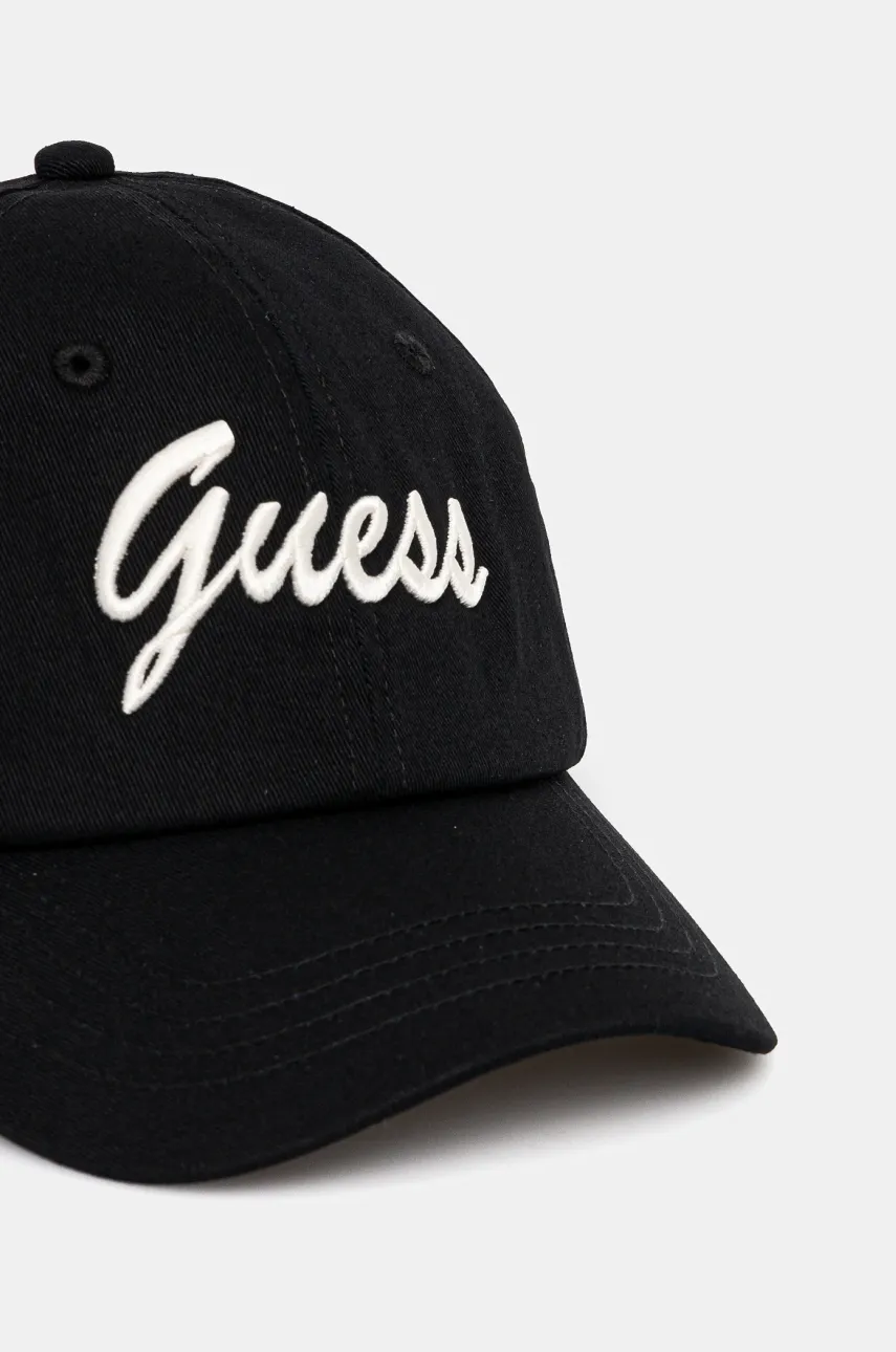 Хлопковая кепка Guess женская цвет чёрный с аппликацией V5GZ00 WFKN0 Хлопковая кепка Guess женская цвет чёрный с аппликацией V5GZ00 WFKN0