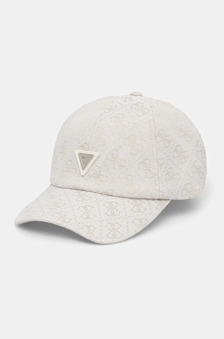 Levně Kšiltovka Guess dámská, béžová barva, vzorovaná, V5GZ03 WH492