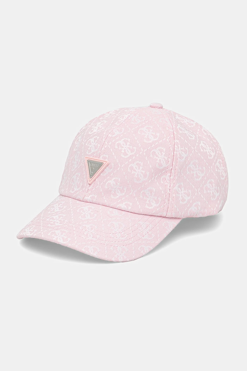 Levně Kšiltovka Guess dámská, růžová barva, vzorovaná, V5GZ03 WH492