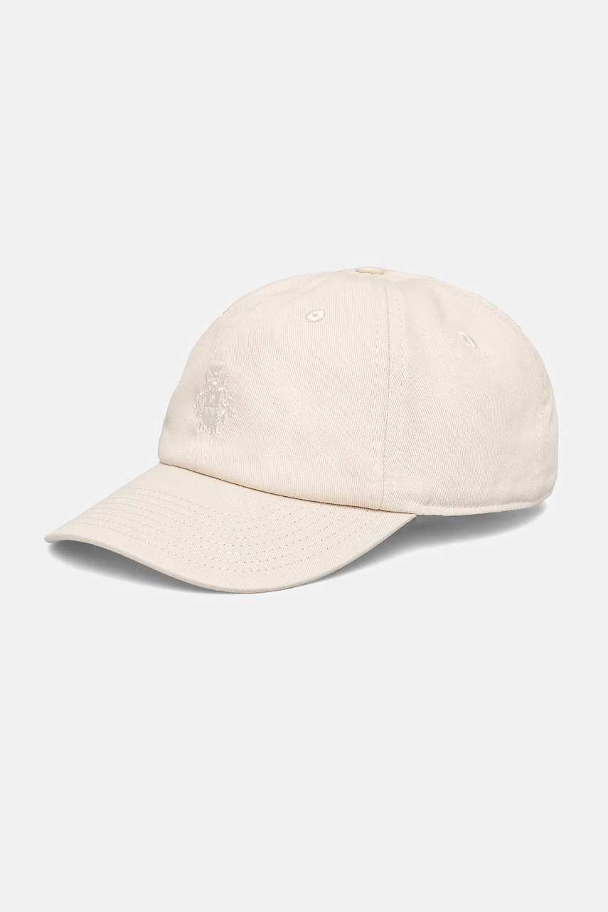 Bally șapcă de baseball din bumbac culoarea bej, cu imprimeu, WHA020