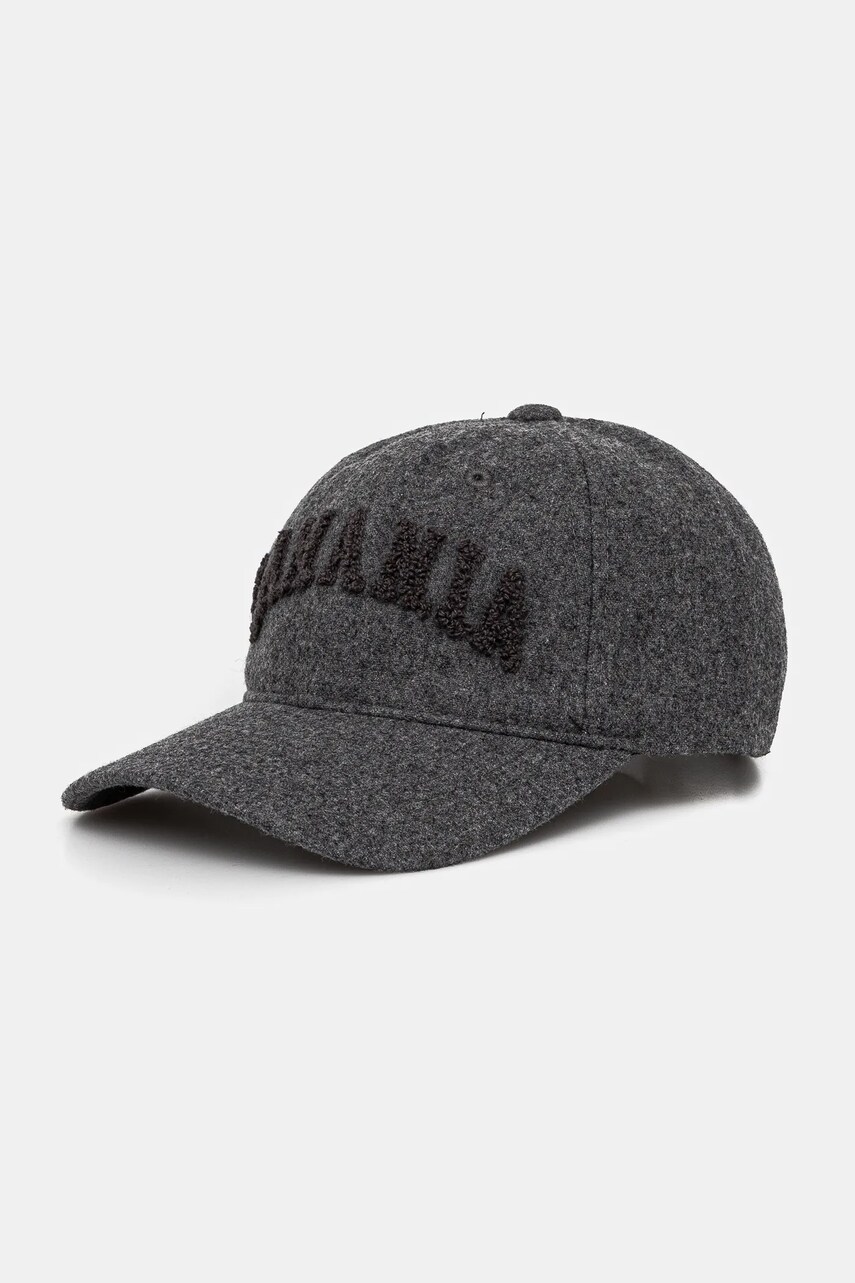 La Mania șapcă de lână culoarea gri, cu imprimeu, CZAPKA.MONO.820.ONE.SIZE