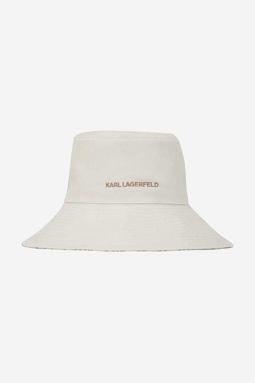 Karl Lagerfeld pălărie din bumbac culoarea alb, bumbac, A2W33017 Karl Lagerfeld pălărie din bumbac culoarea alb, bumbac, A2W33017