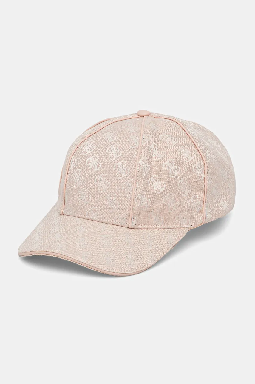 Levně Kšiltovka Guess dámská, béžová barva, vzorovaná, AW5282 POL01