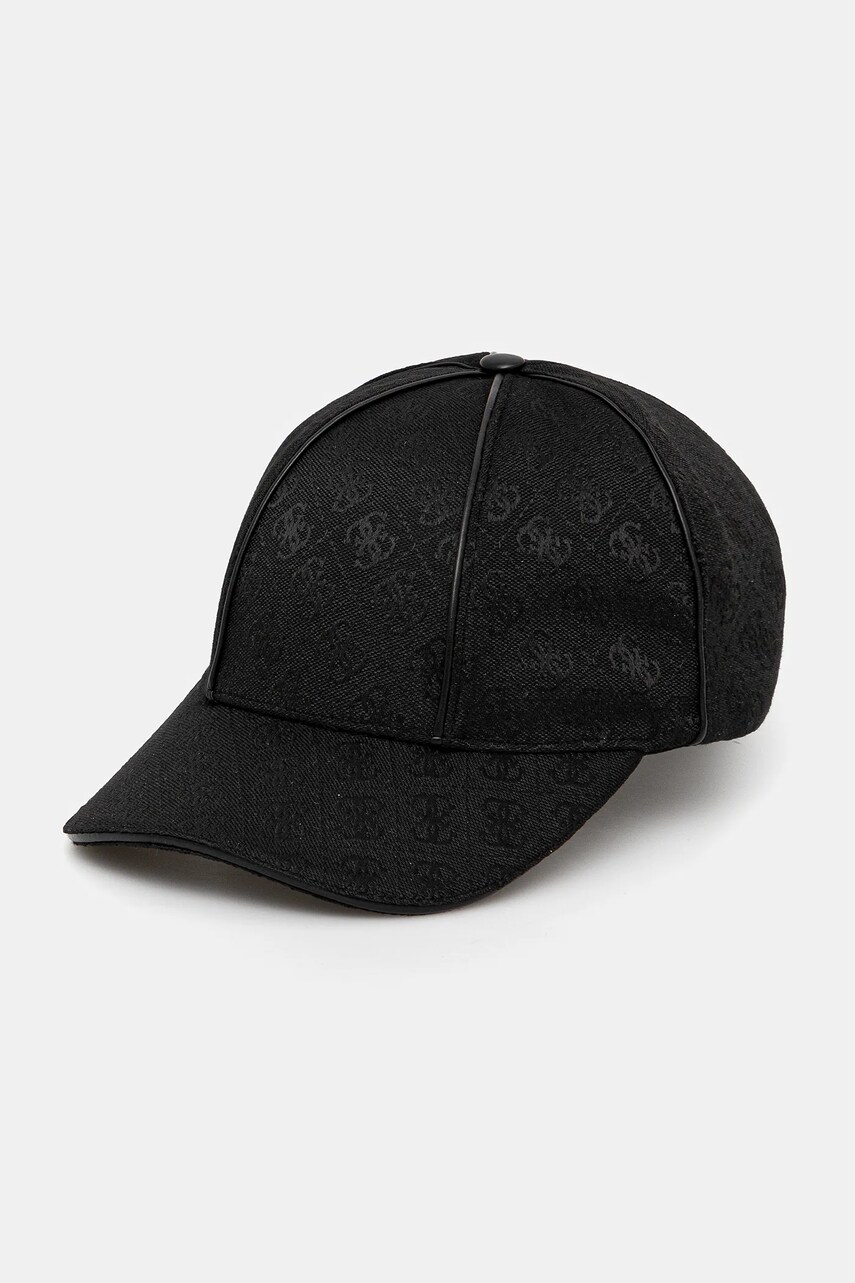 Levně Kšiltovka Guess dámská, černá barva, vzorovaná, AW5282 POL01