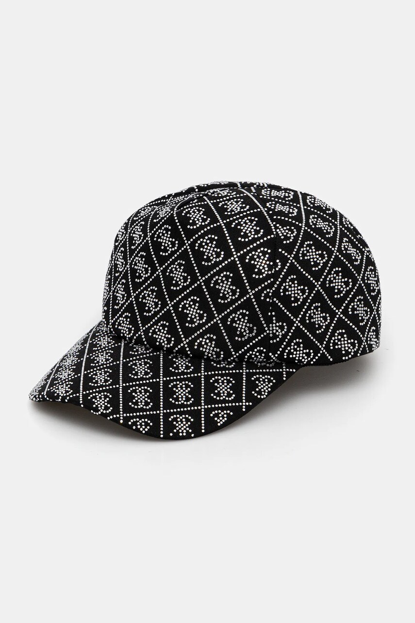 Kšiltovka Guess dámská, černá barva, s aplikací, AW5284 COT01
