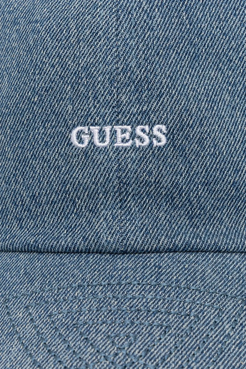 Хлопковая кепка Guess цвет синий однотонная AW5322 COT01 Хлопковая кепка Guess цвет синий однотонная AW5322 COT01