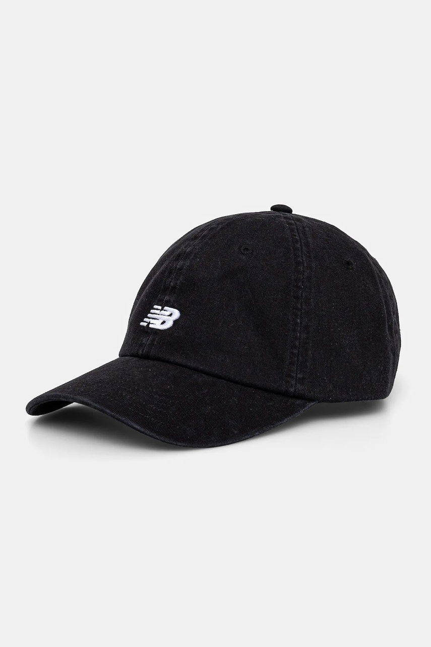New Balance șapcă de baseball din bumbac culoarea negru, cu imprimeu, LAH51009BK New Balance șapcă de baseball din bumbac culoarea negru, cu imprimeu, LAH51009BK