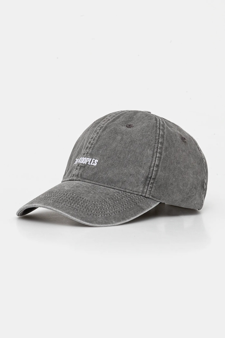 The Kooples șapcă de baseball din bumbac culoarea gri, uni, AMHA30013K The Kooples șapcă de baseball din bumbac culoarea gri, uni, AMHA30013K
