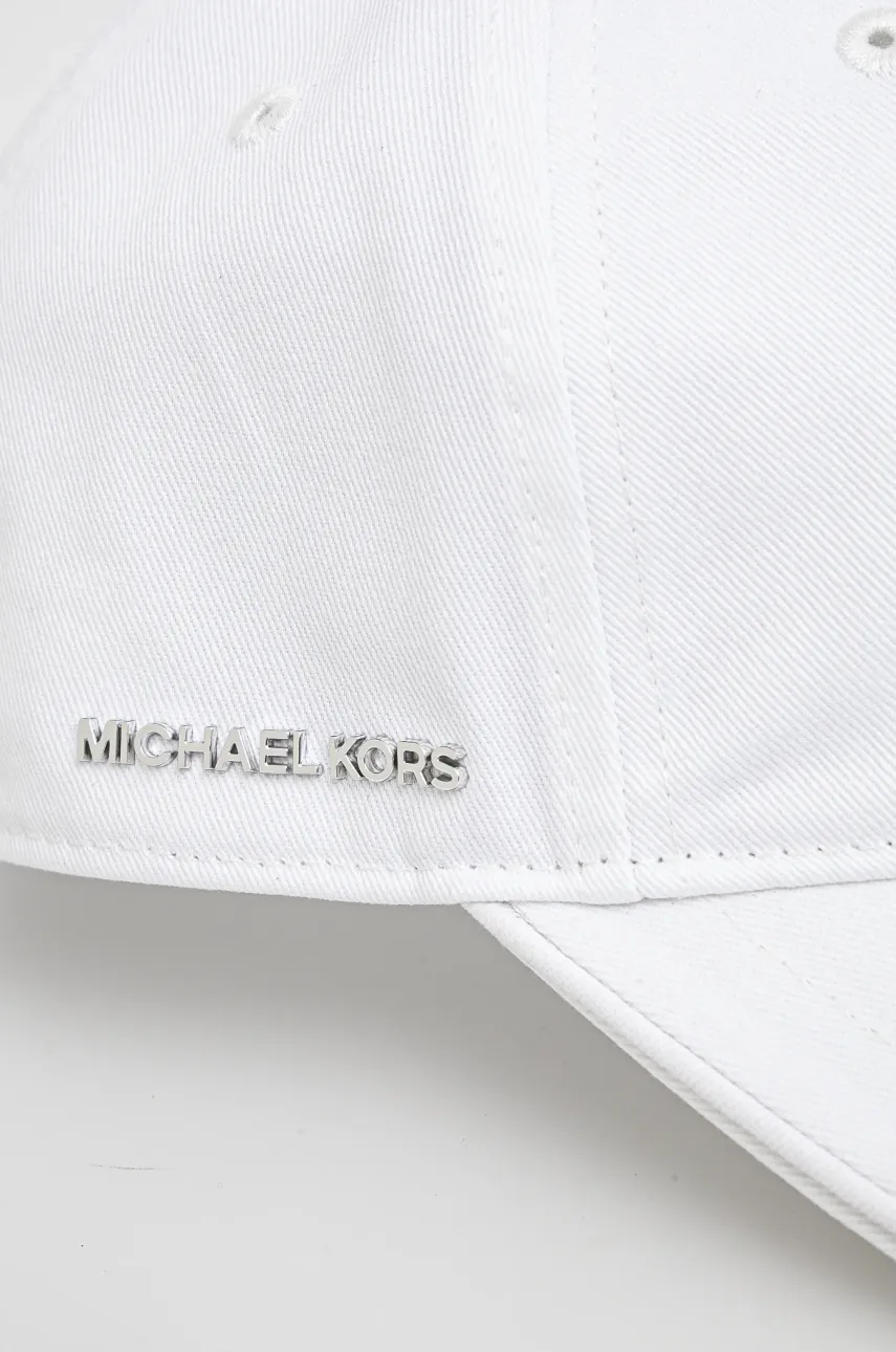 Хлопковая кепка MICHAEL Michael Kors женская цвет белый однотонная 540217 Хлопковая кепка MICHAEL Michael Kors женская цвет белый однотонная 540217