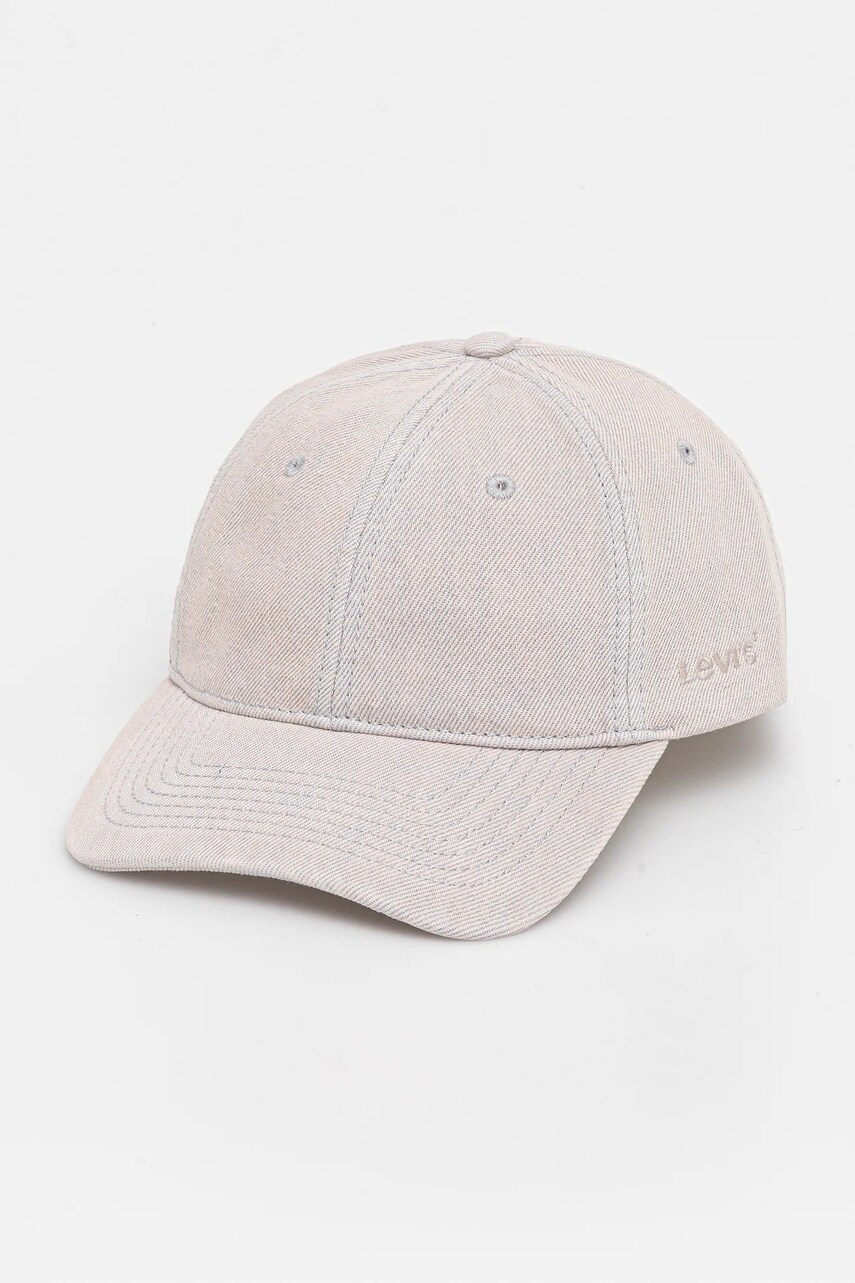 Levně Džínová baseballová čepice Levi's růžová barva, hladká, D7923-0009