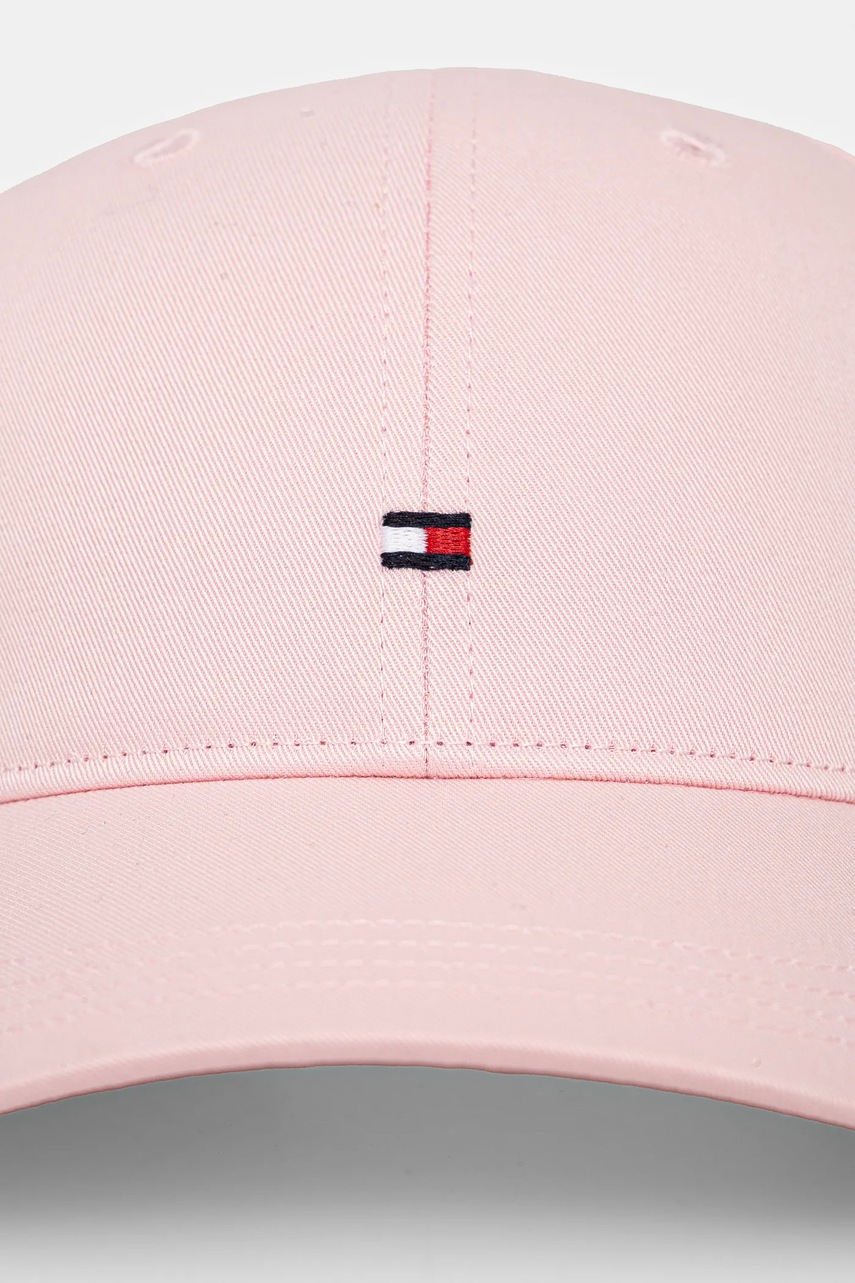 Дитяча бавовняна кепка Tommy Hilfiger колір рожевий однотонна AU0AU01528