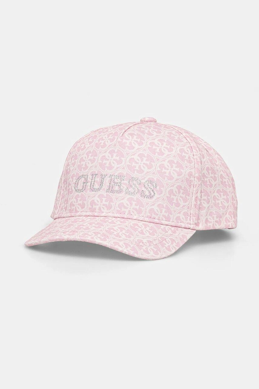 Levně Dětská bavlněná kšiltovka Guess růžová barva, J5RZ38 WO080
