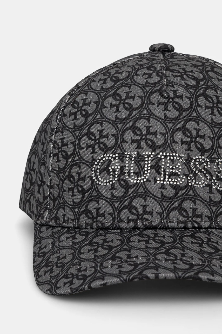 Детская хлопковая кепка Guess цвет серый узор J5RZ38 WO080