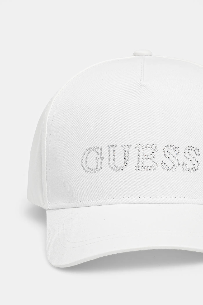 Детская хлопковая кепка Guess цвет белый с аппликацией J5RZ40 WO08O в Херсоне Детская хлопковая кепка Guess цвет белый с аппликацией J5RZ40 WO08O в Херсоне
