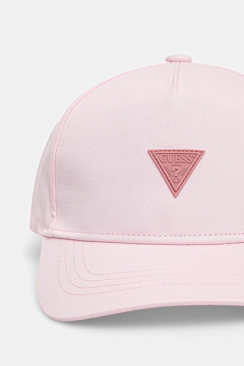 Детская хлопковая кепка Guess цвет розовый с аппликацией H5RZ00 WO08O