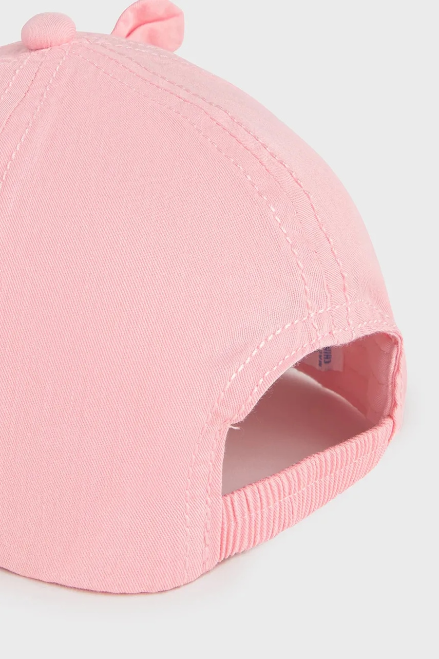 Детская хлопковая кепка Mayoral цвет розовый однотонная 10884 Детская хлопковая кепка Mayoral цвет розовый однотонная 10884