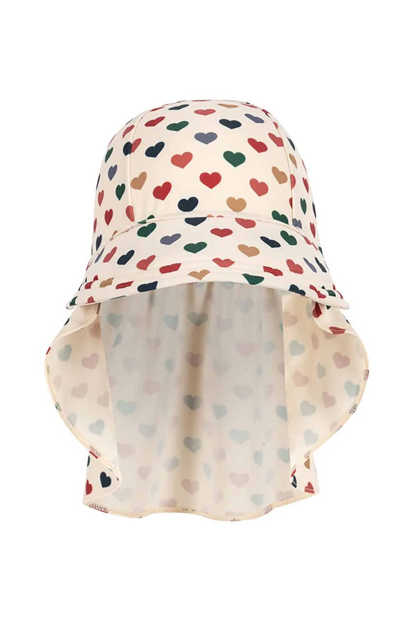 Дитяча кепка Konges Sløjd MANUCA FRILL SUN HAT GRS колір бежевий візерунок KS102512