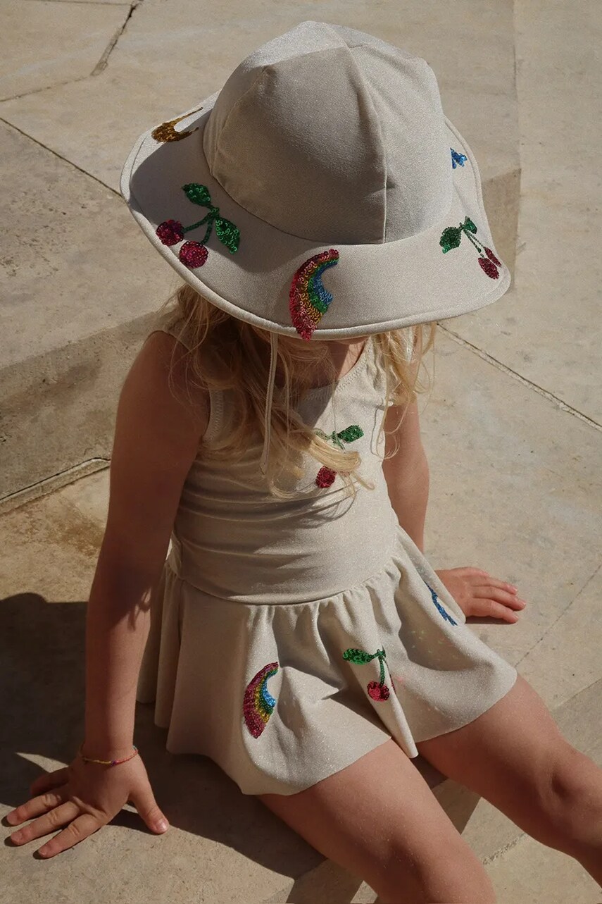 Levně Dětský klobouk Konges Sløjd BEATRICE SWIM HAT béžová barva, KS102640