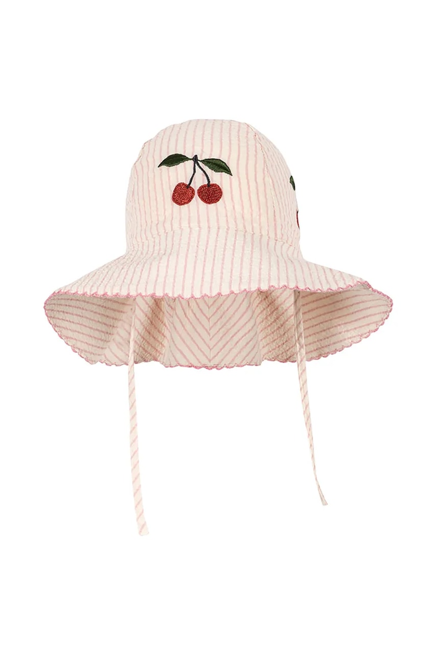 Детская шляпа Konges Sløjd ELLIE SUN HAT GOTS цвет розовый хлопковая KS103384 Детская шляпа Konges Sløjd ELLIE SUN HAT GOTS цвет розовый хлопковая KS103384