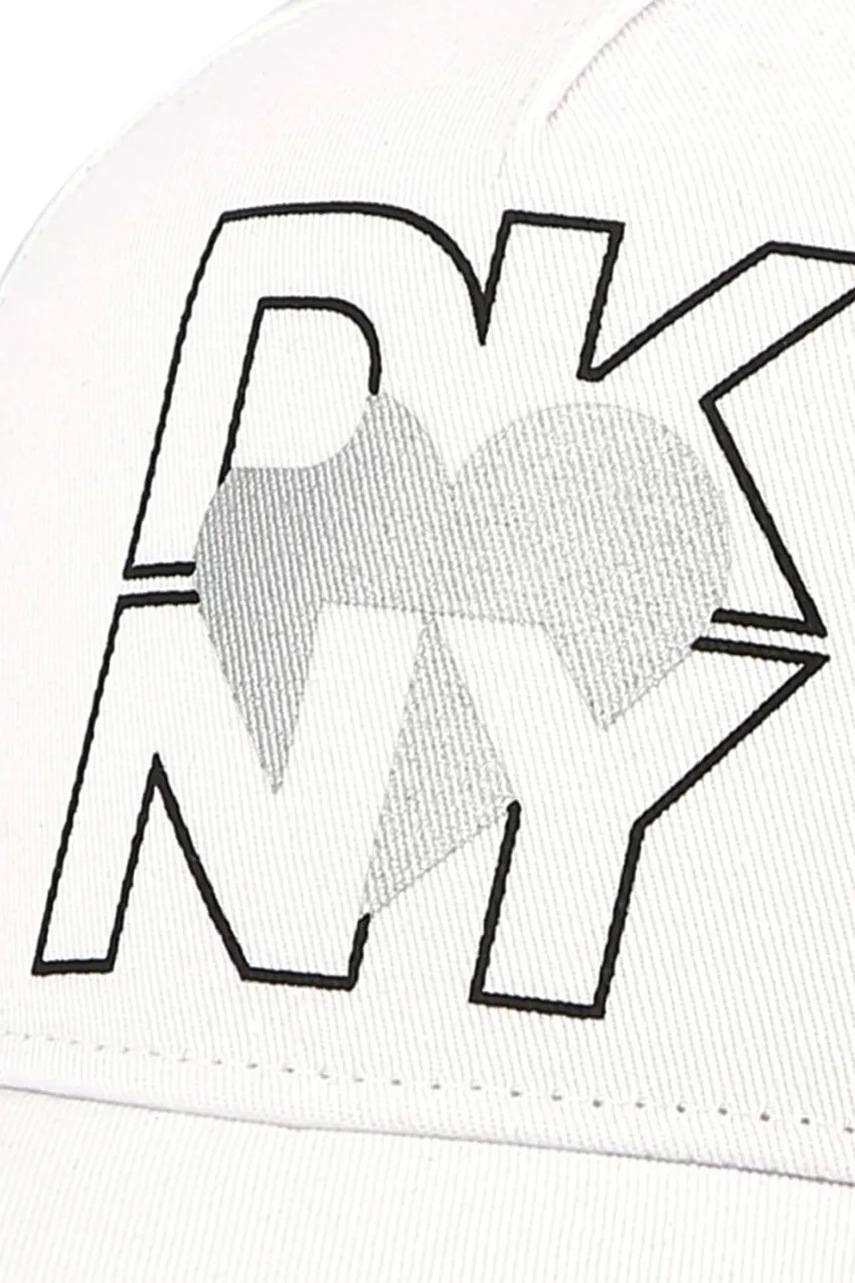 Дитяча бавовняна кепка Dkny колір білий з принтом D62098