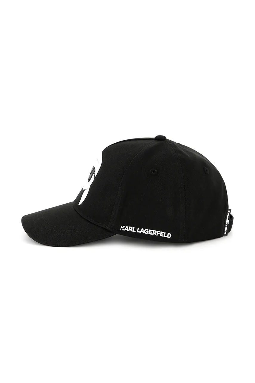Karl Lagerfeld gyerek pamut baseball sapka fekete, nyomott mintás, Z30387 termék 2. képe
