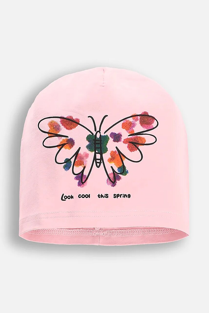 Coccodrillo căciulă culoarea roz, bumbac, din tesatura uni, ACCESSORIES SPRING GIRL